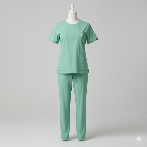 Nursing Scrub with Round-Neck Top
